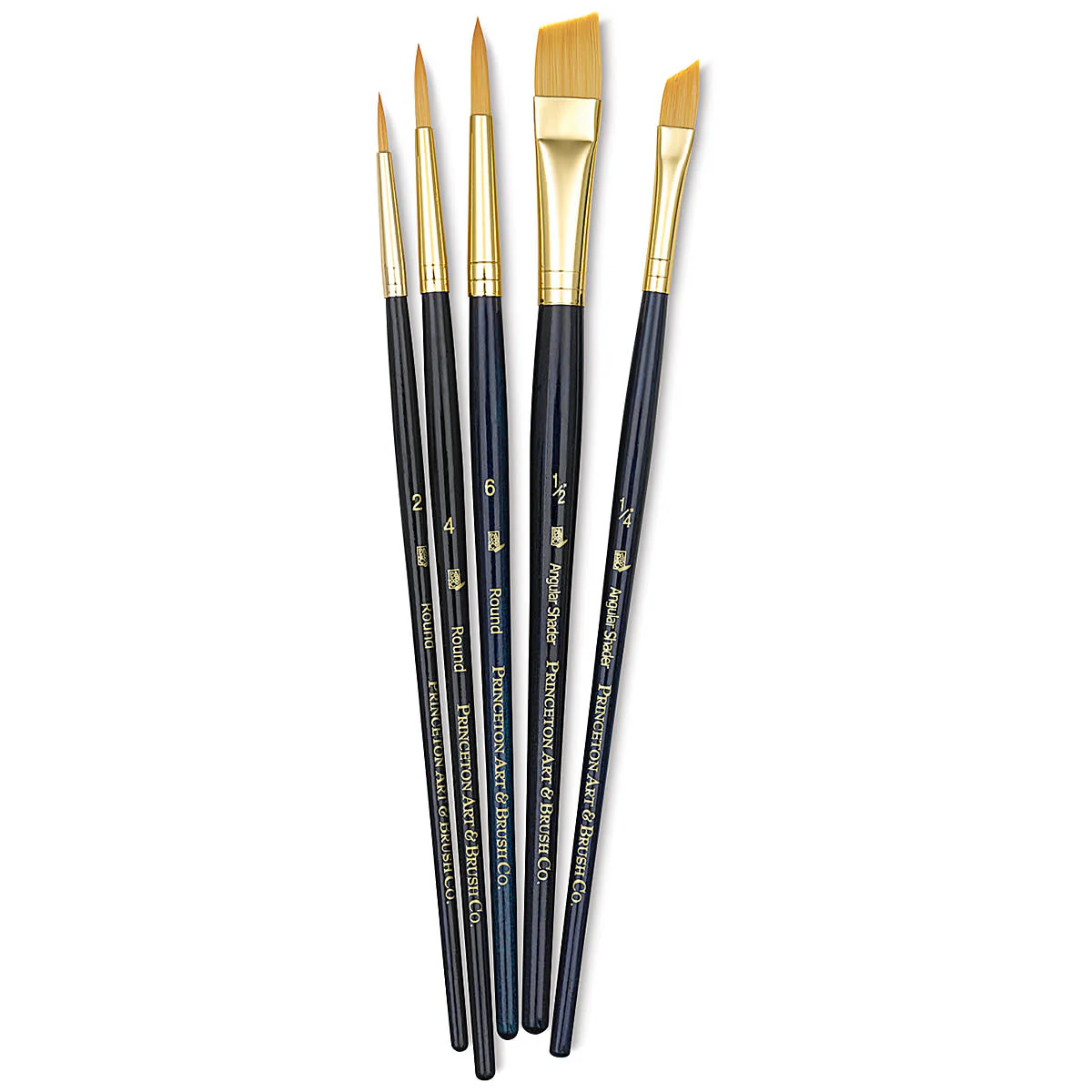 Princeton Real Value Synthetic Golden Taklon 9139 Brushes Set Of 5 - Nail Gallerys