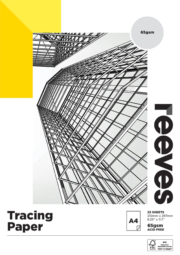 Reeves Tracing 65gsm 25 Sheet Pads - Nail Gallerys