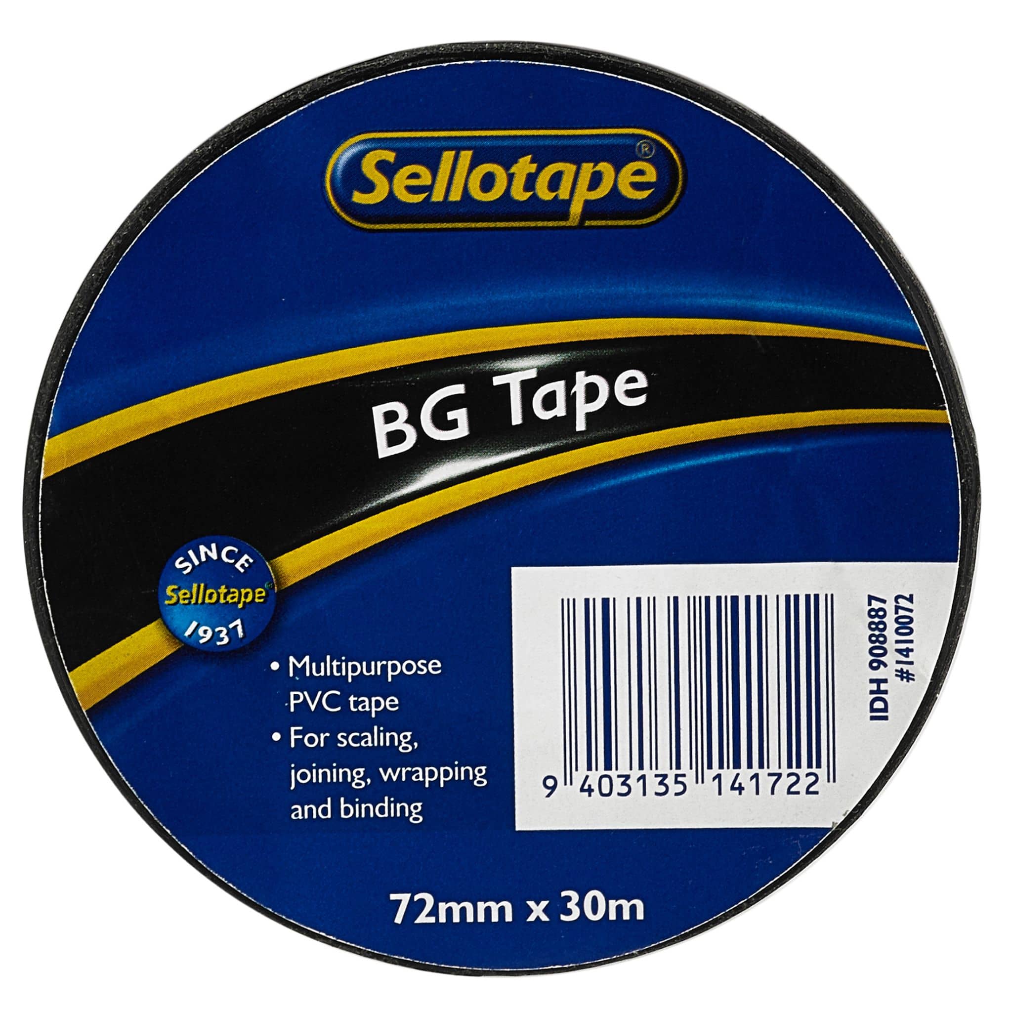 Sellotape 1410 Bg Tape Black 72mmx30m - Nail Gallerys