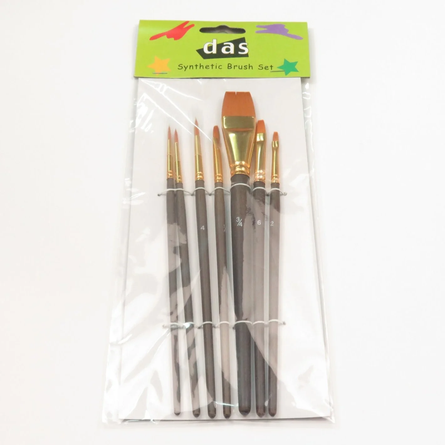 Das 9043 Synthetic Paint Brush Set Of 7 Assorted Sizes - Nail Gallerys