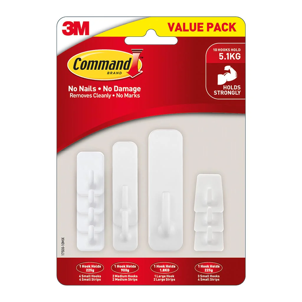 Command Assorted White Hook Pack of 10 - Nail Gallerys