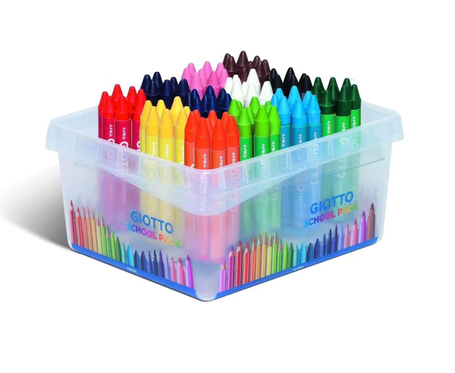 Giotto Cera Maxi Assorted Large Max Crayons Schoolpack of 96 - Nail Gallerys