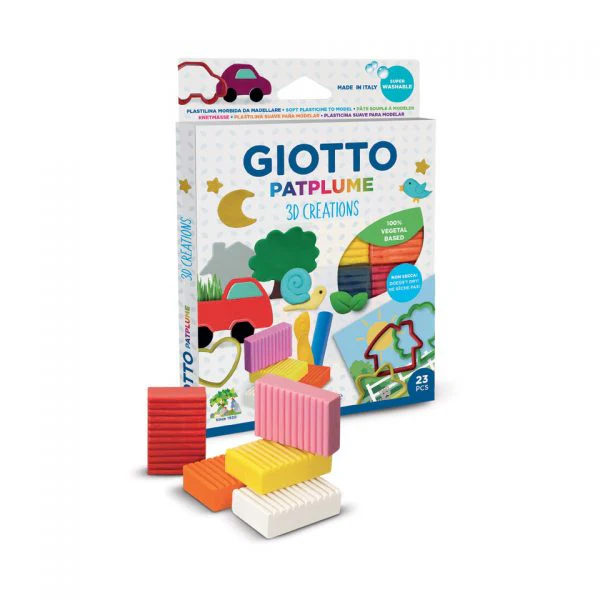 Giotto Patplume 3D Creations 33g Classic Colours Soft Plasticine Set of 12 - Nail Gallerys
