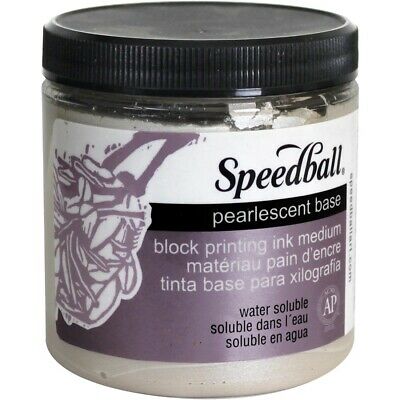 Speedball Water Soluble Block Printing Pearlescent Base 8oz - Nail Gallerys