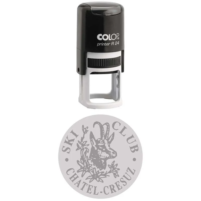 Colop Stamp R24 Round Black 24mm Dia - Nail Gallerys