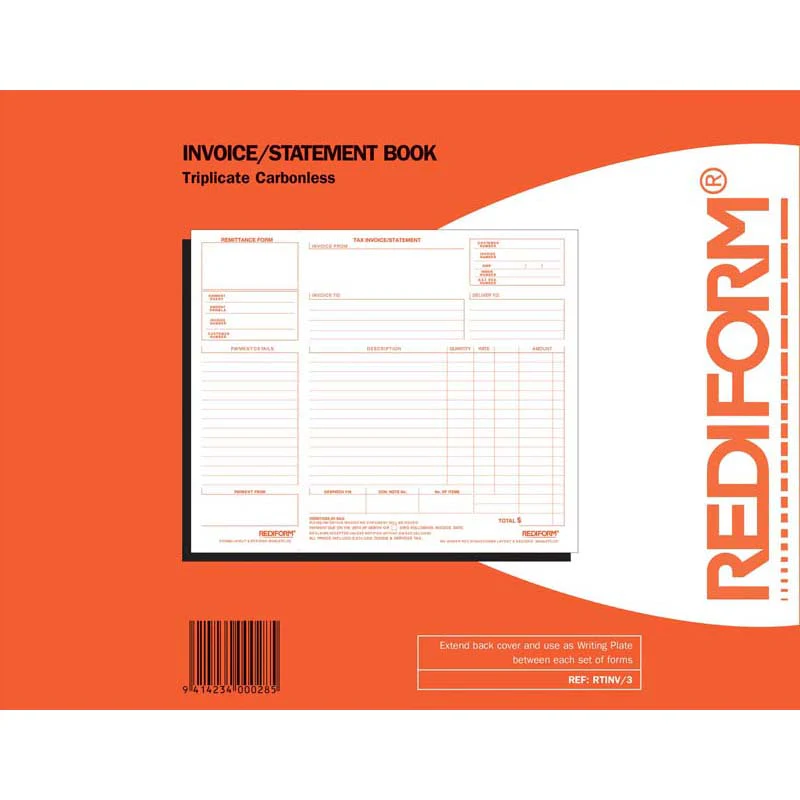 Rediform Book Rtinv/3 Invoice Statement Triplicate 50 Leaf - Nail Gallerys