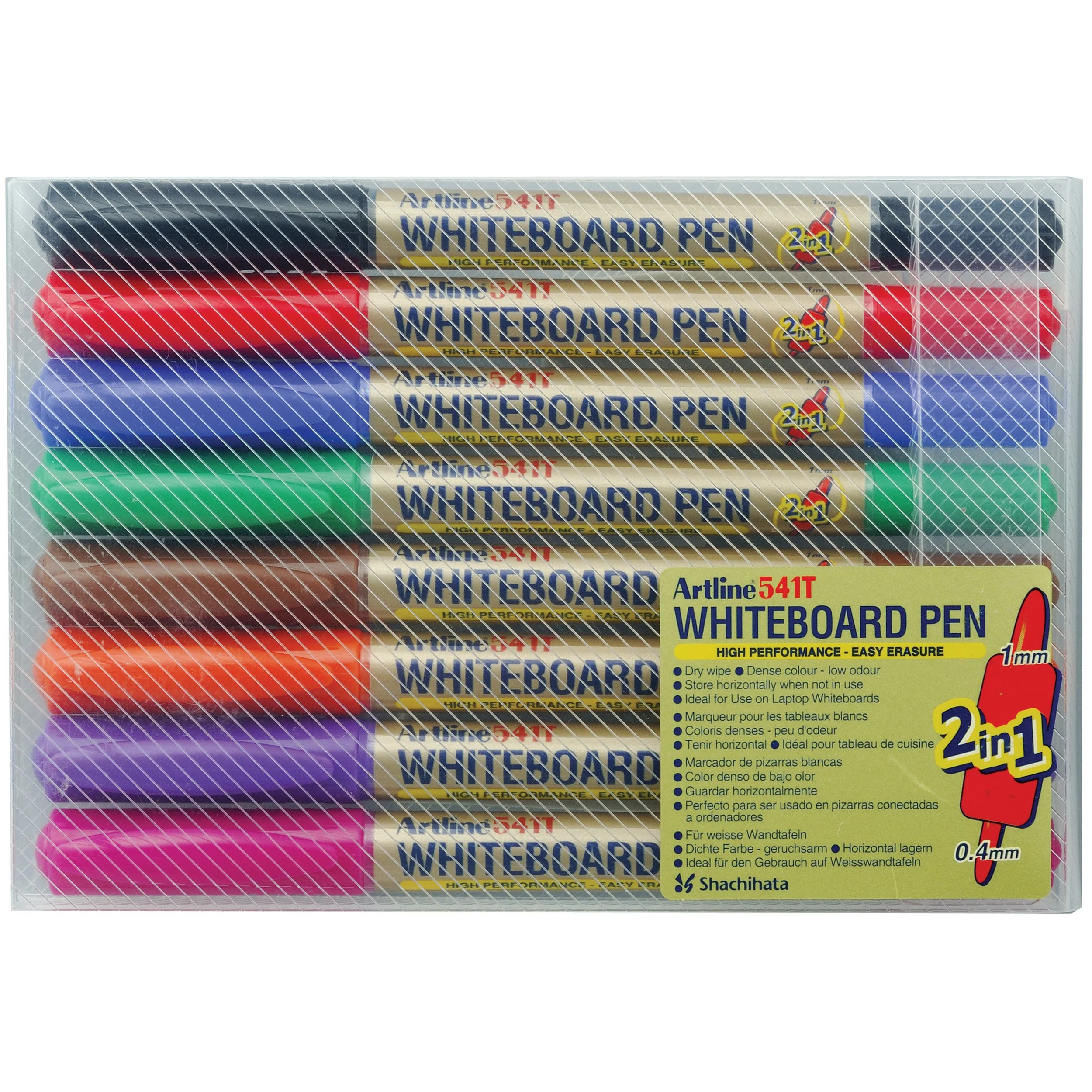 Artline 541t Whiteboard Marker Fine Dual Nib Assorted Wallet Of 8 - Nail Gallerys