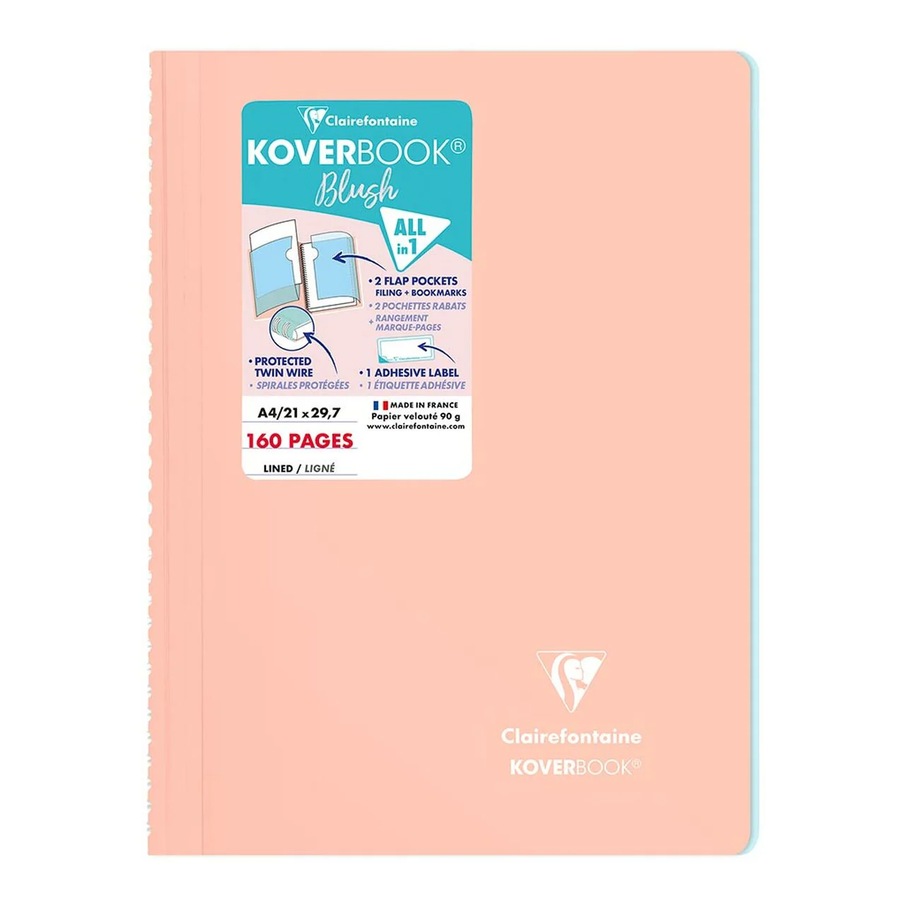 Clairefontaine Koverbook Spiral Blush A4 Lined - Nail Gallerys