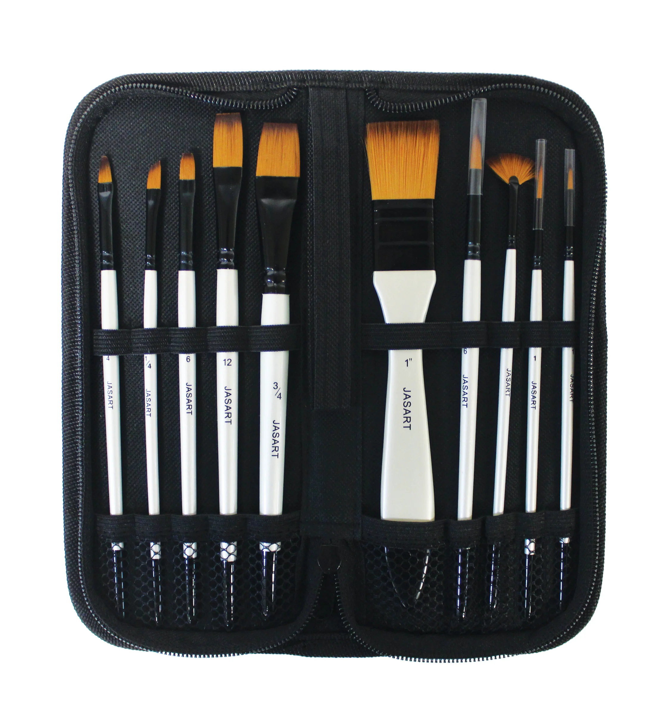 Jasart Short Handle 10 Piece Brush Wallet - Nail Gallerys