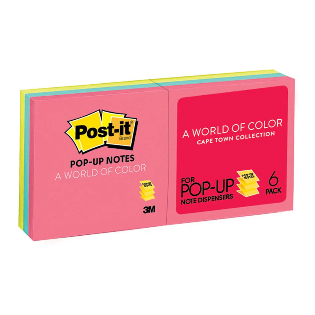 Post-it Notes Pop-up Refill R330-an Capetown Collection 76x76mm 100 Sheet Pads Pack Of 6 - Nail Gallerys