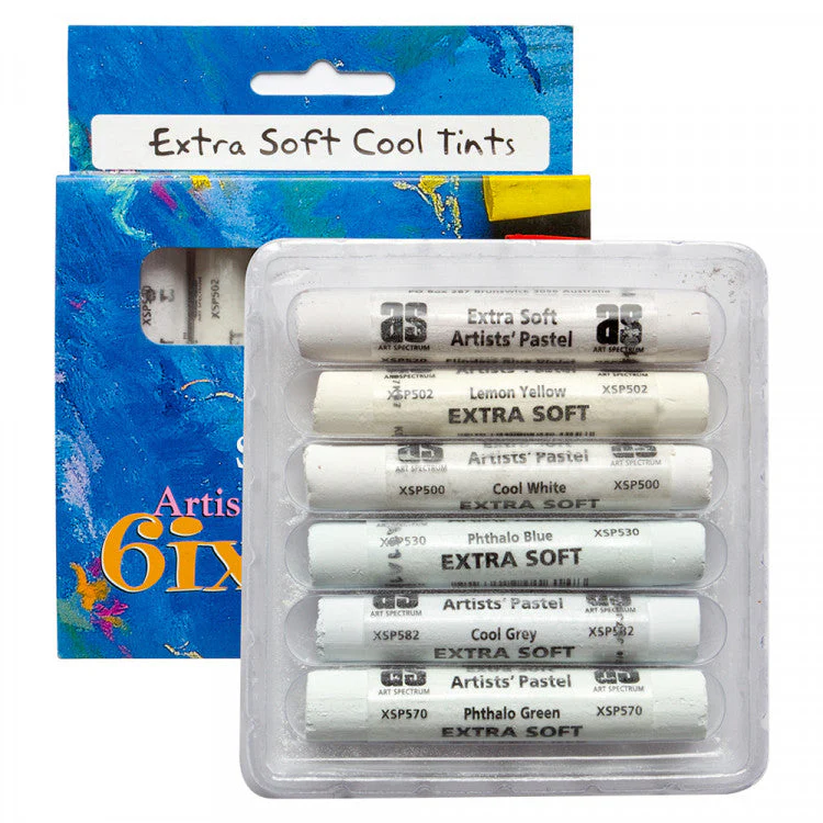 Art Spectrum Soft Round Pastels Set Of 6 - Cool Tints - Nail Gallerys