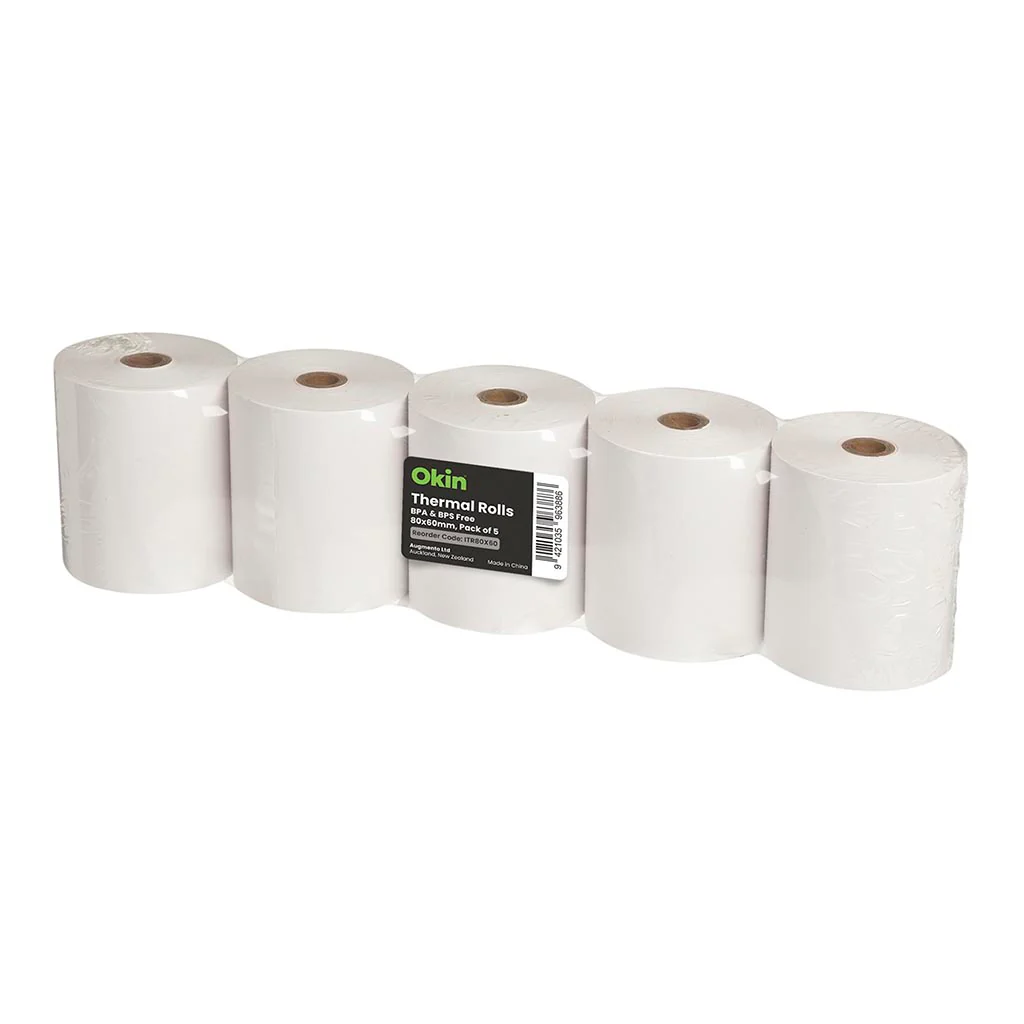 Okin BPA Free 80x60mm Thermal Roll Pack of 5 - Nail Gallerys