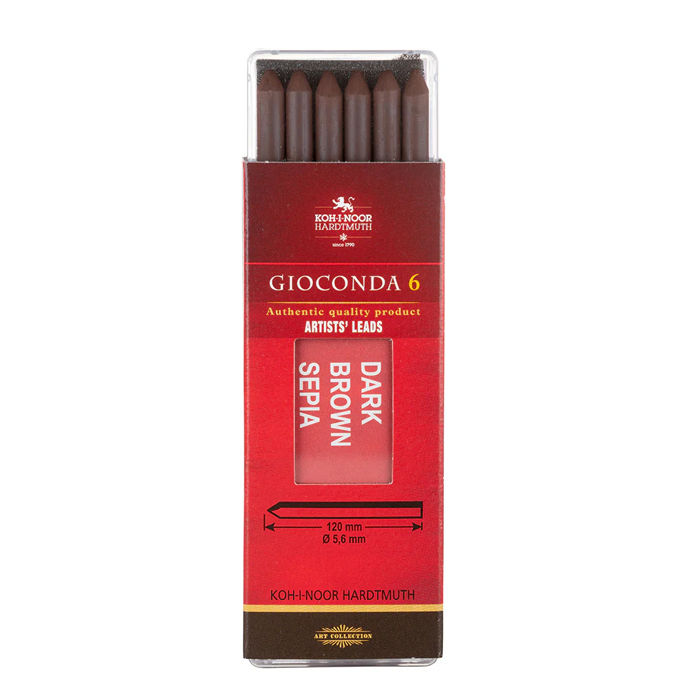 Koh-I-Noor Gioconda Sepia Drawing Chalks 5.6mm - Pack Of 6 - Nail Gallerys