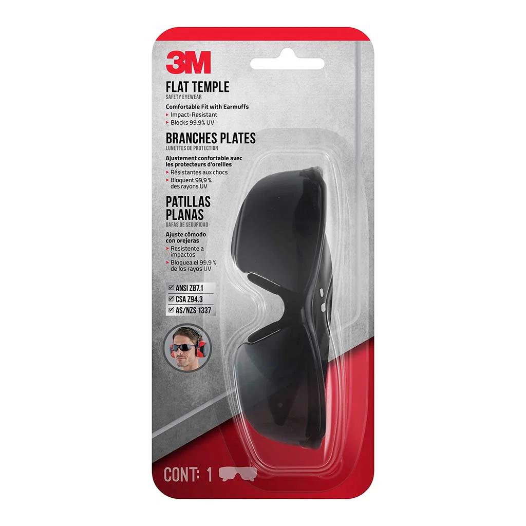 3M Flat Temple Eyewear Anti Scratch Grey Lens - Nail Gallerys