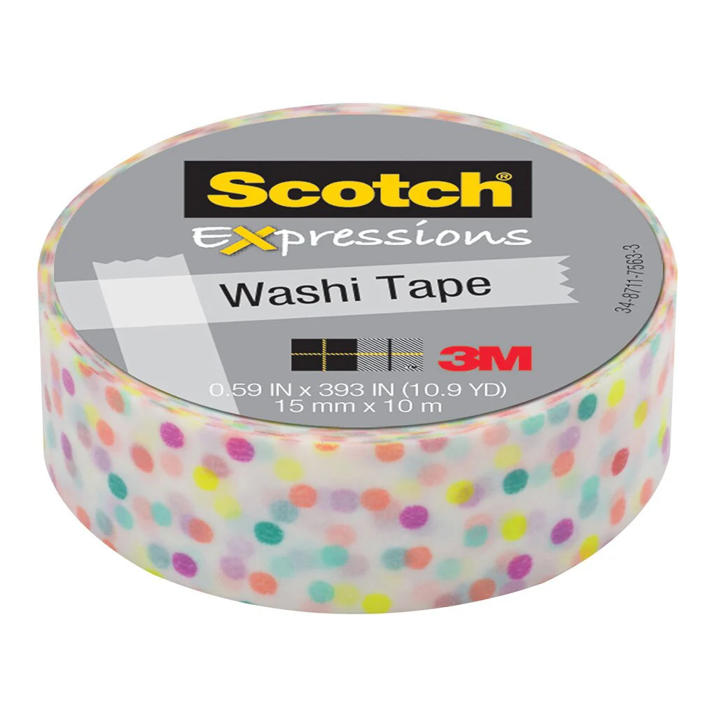 Scotch Expressions Washi Tape C314-p47 15mmx10m Fun Dots - Nail Gallerys