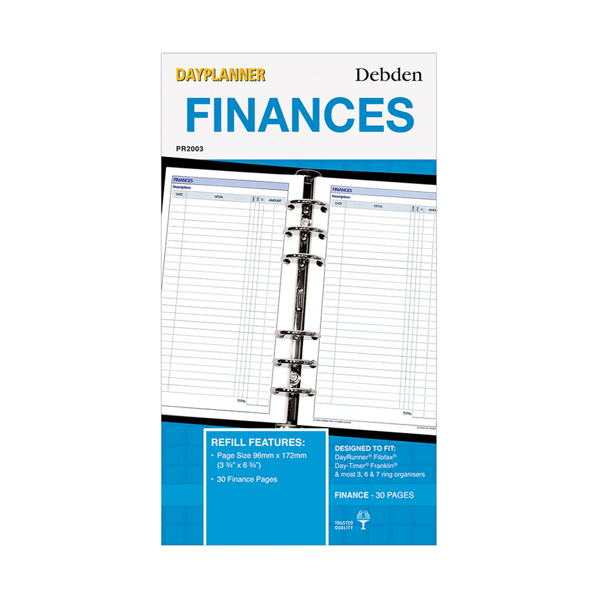 Debden Personal Finances Dayplanner Refill - Nail Gallerys