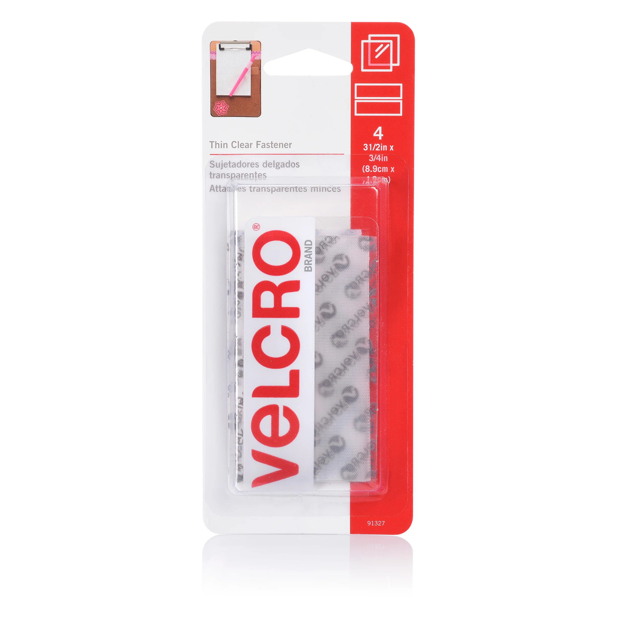 Velcro  Brand Stick On Thin Clear Fasteners 8.9mmx19mm Pack Of 4 - Nail Gallerys