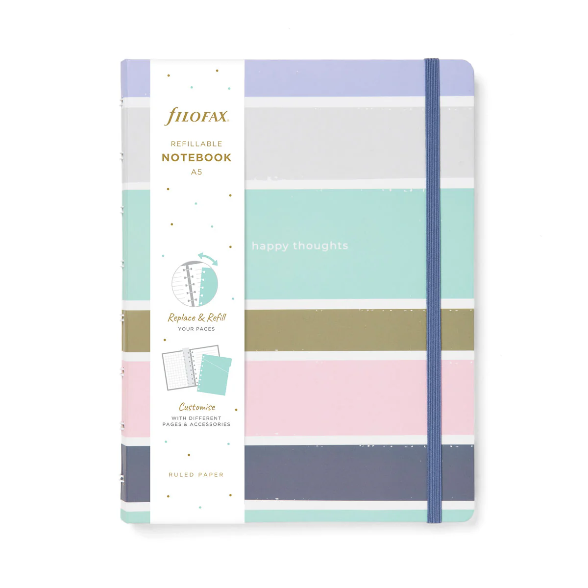 Filofax Good Vibes A5 Stripes Notebook - Nail Gallerys
