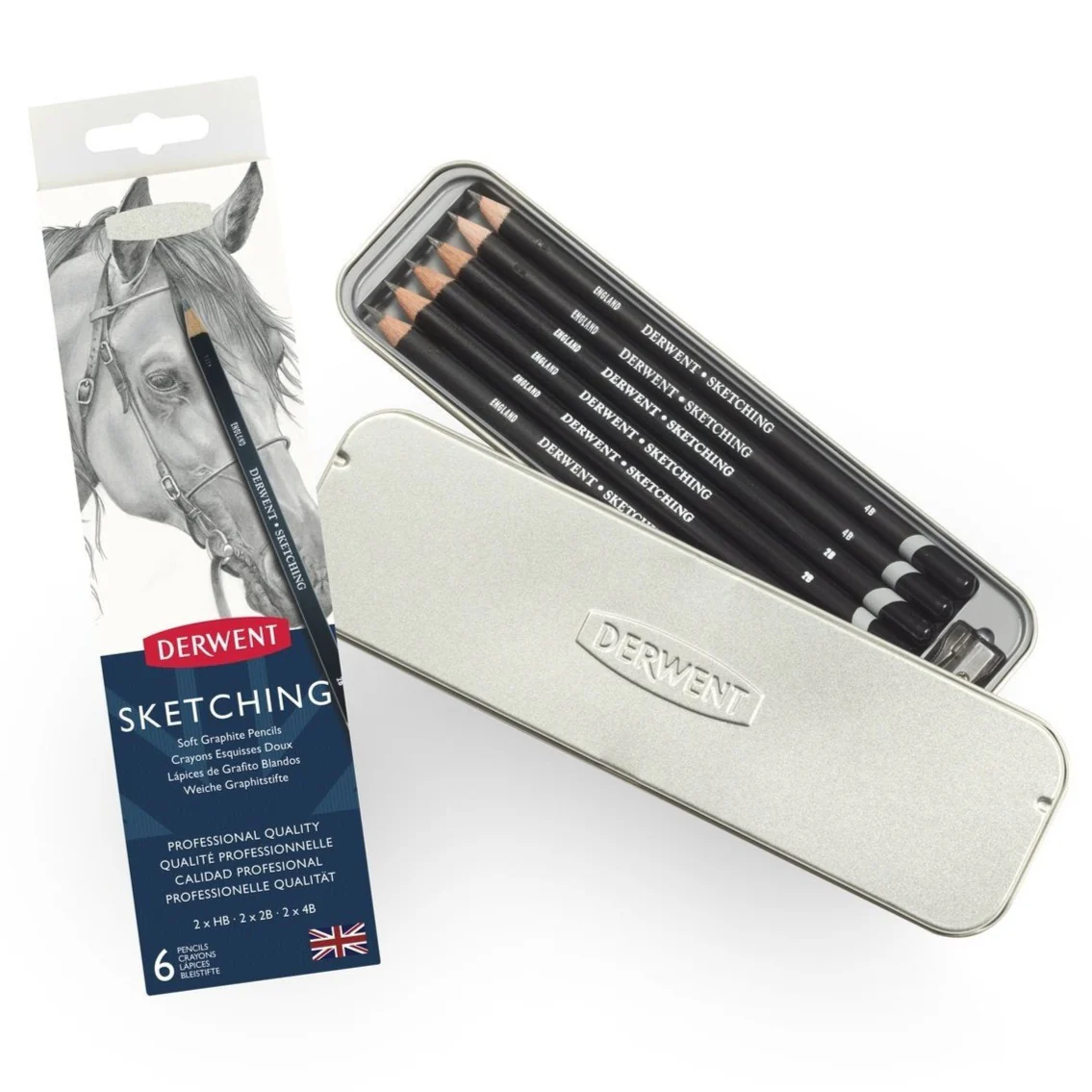 Derwent Sketching Pencils Tin Of 6 - Nail Gallerys