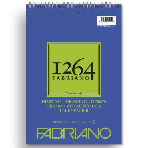 Fabriano 1264 Spiral 180gsm Drawing Pads - Nail Gallerys