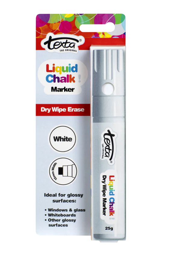 Texta Liquid Dry Wipe 15mm Chalk Marker White - Nail Gallerys
