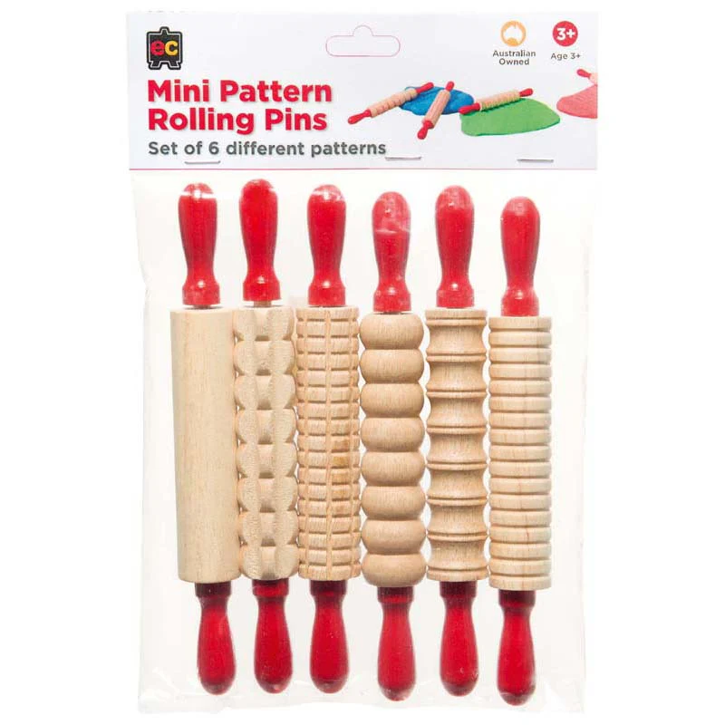 EC Mini Pattern Rolling Pins Pack Of 6 - Nail Gallerys