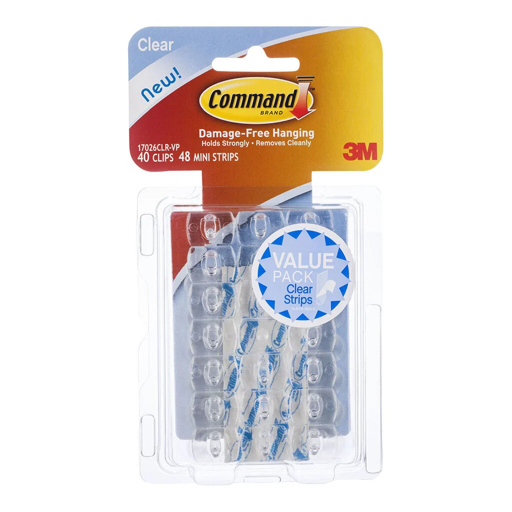 Command Clips Decorating 17026clr-vp Clear Value Pack Of 40 - Nail Gallerys