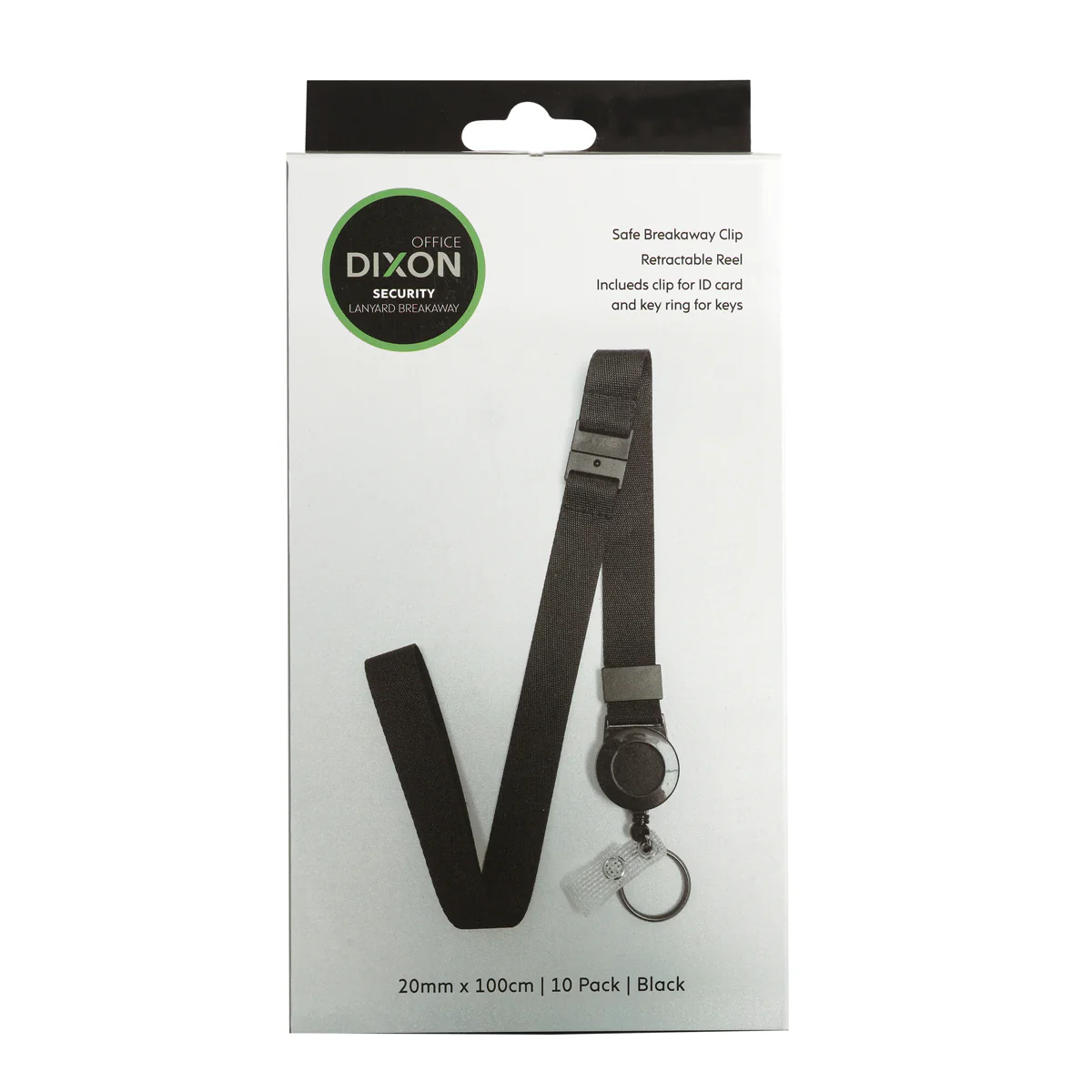 Dixon Lanyard Breakaway Retractable Reel Ring & Clip Pack of 10 - Nail Gallerys