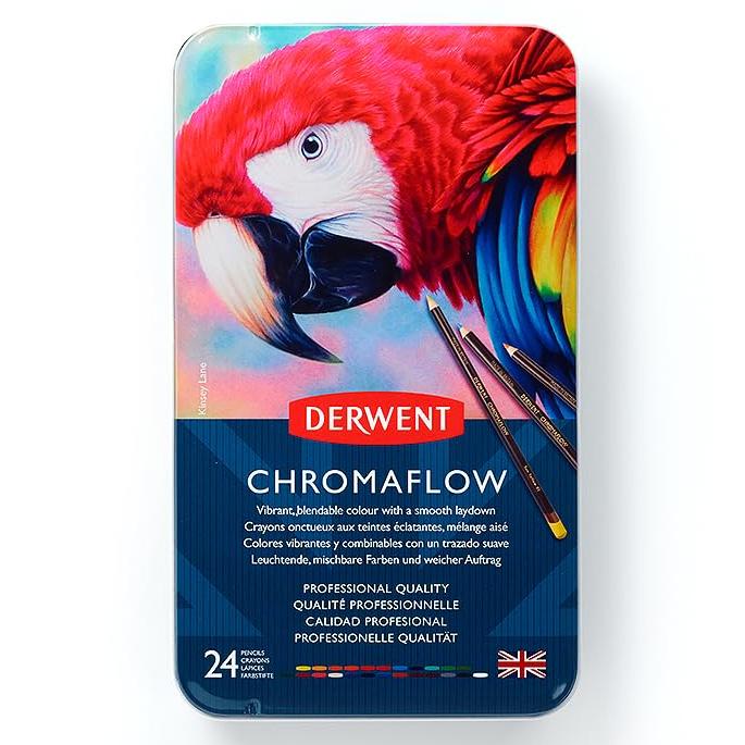Derwent Chromaflow Coloured Pencils Tin of 24 - Nail Gallerys