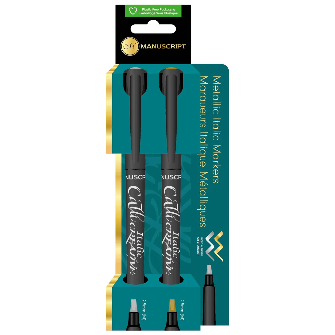 Manuscript Callicreative Gold & Silver Markers Set Of 2 - Nail Gallerys