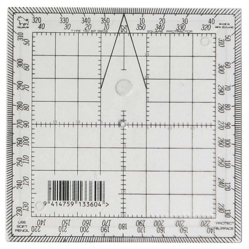 Taurus Protractor 13cm Square - Nail Gallerys