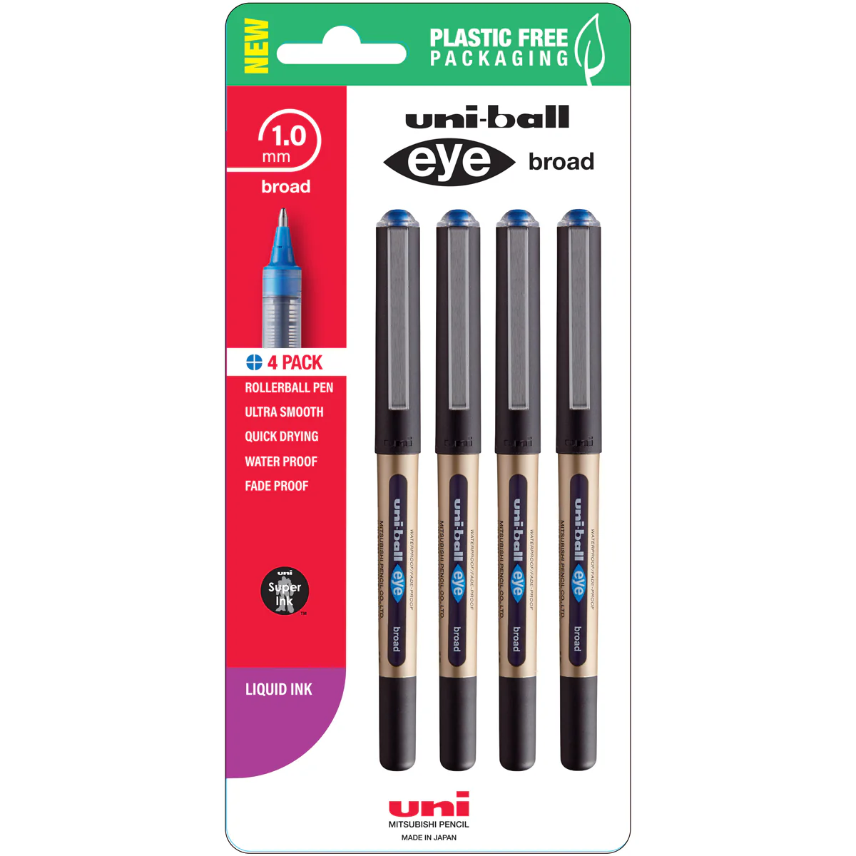 Uni Eye 1.0mm Broad Capped Pens Set of 4 - Nail Gallerys