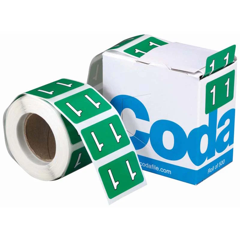 Codafile Label Numeric 1 25mm Roll 500 - Nail Gallerys