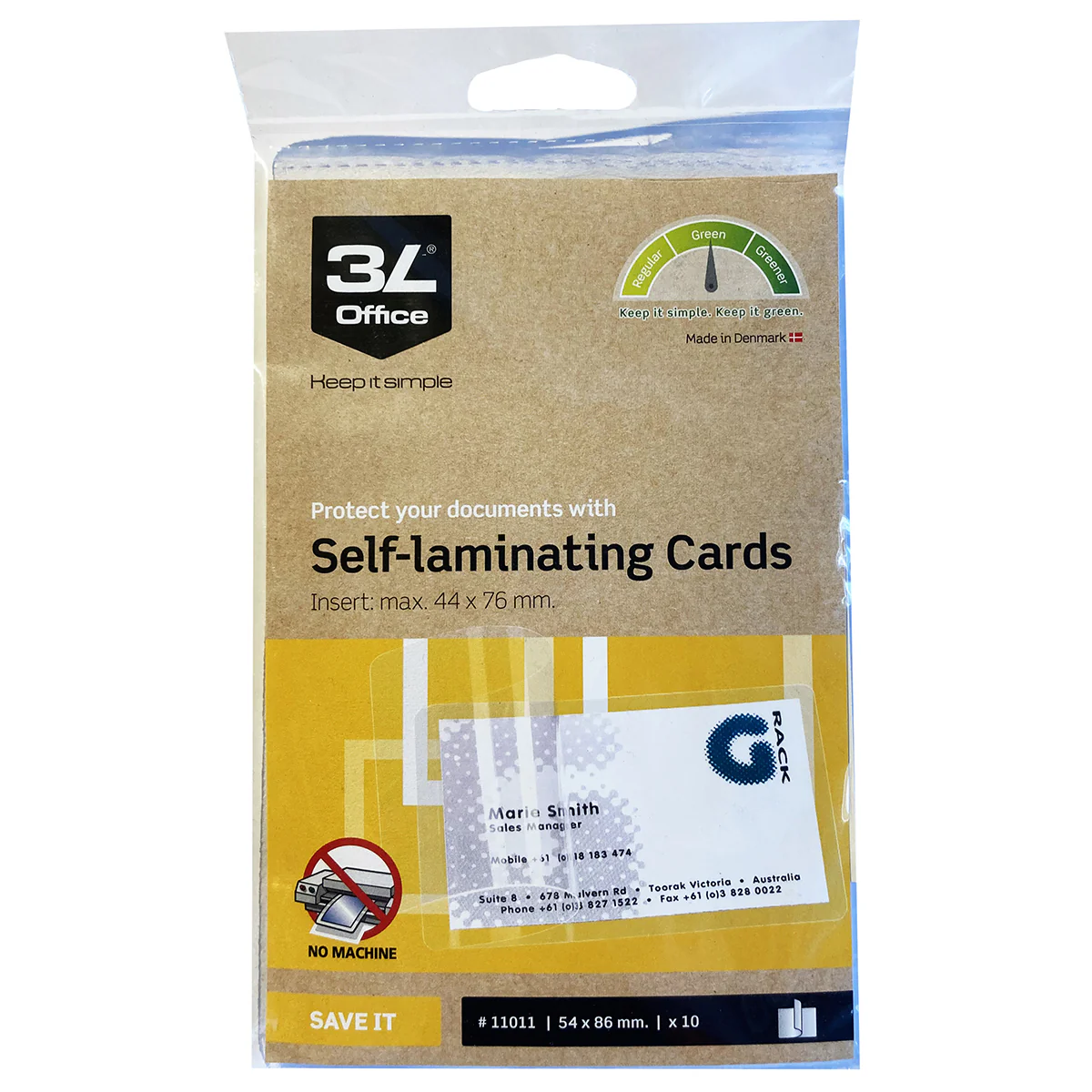3L Self Laminating Cards 54x86mm - Pack Of 10 - Nail Gallerys