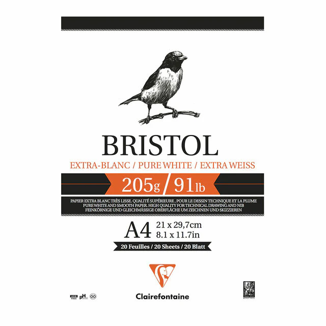 Clairefontaine Bristol Pad 205gsm 20 Sheets - Nail Gallerys