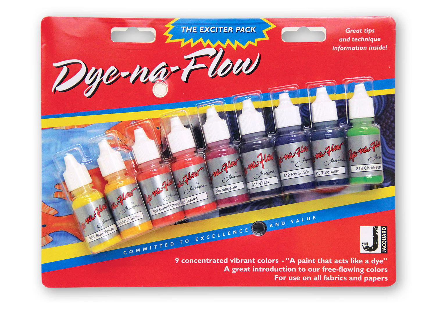 Jacquard Dye-na-flow Exciter Pack Of 9 - Nail Gallerys