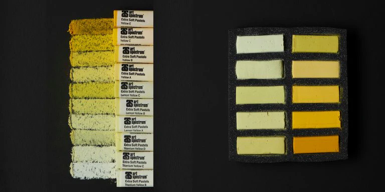 Art Spectrum Extra Soft Square Pastel Set Of 10 Yellows - Nail Gallerys