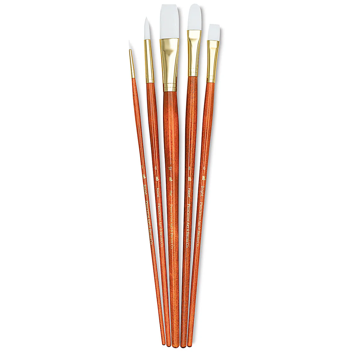 Princeton Real Value Synthetic White Taklon 9155 Brushes Set of 5 - Nail Gallerys