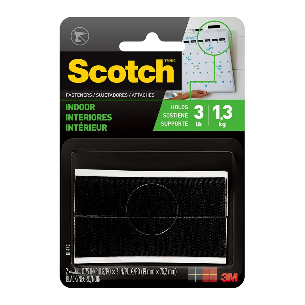 Scotch 19mmx76mm Black Indoor Fastener Pack of 4 - Nail Gallerys