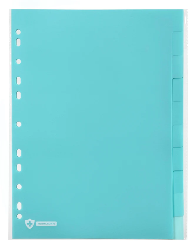 Marbig Professional PP Antimicrobial A4 10 Tab Blue Dividers Pack Of 25 - Nail Gallerys