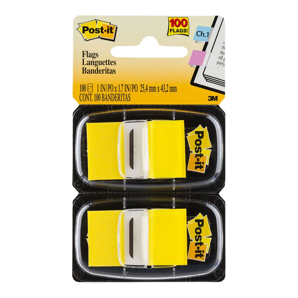 Post-it Flags 680-yw2 Yellow 25x43mm Pack of 2 - Nail Gallerys