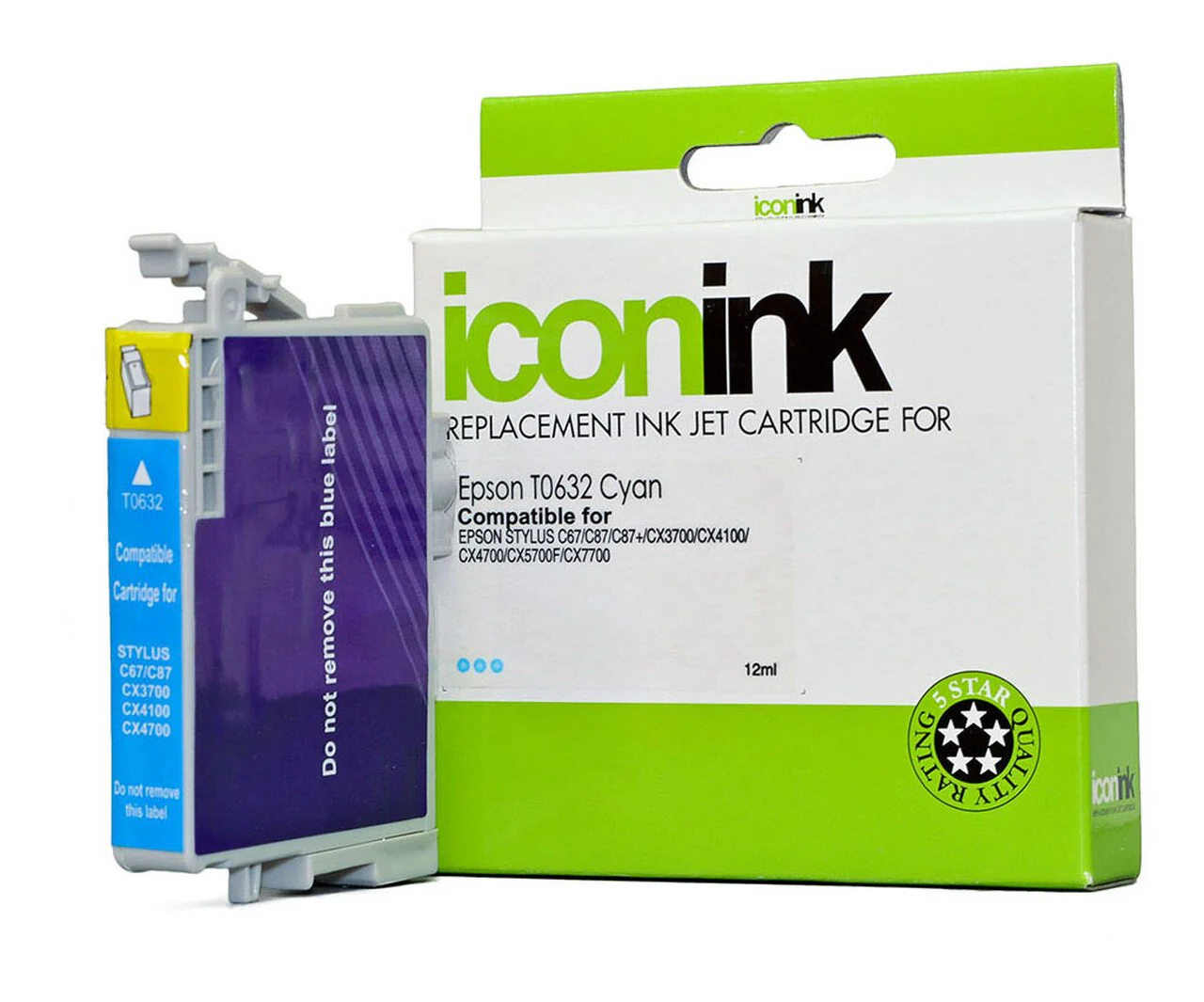 Icon Compatible Epson T0632 Cyan Ink Cartridge - Nail Gallerys