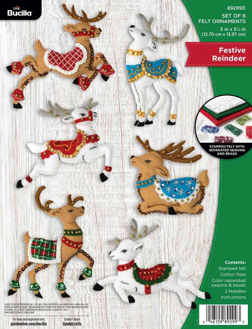 Bucilla Ornament Kit Festive Reindeer - Nail Gallerys