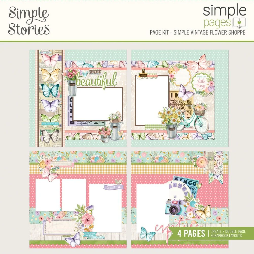 Simple Stories Simple Pages Vintage Flower Shoppe Page Kit - Nail Gallerys