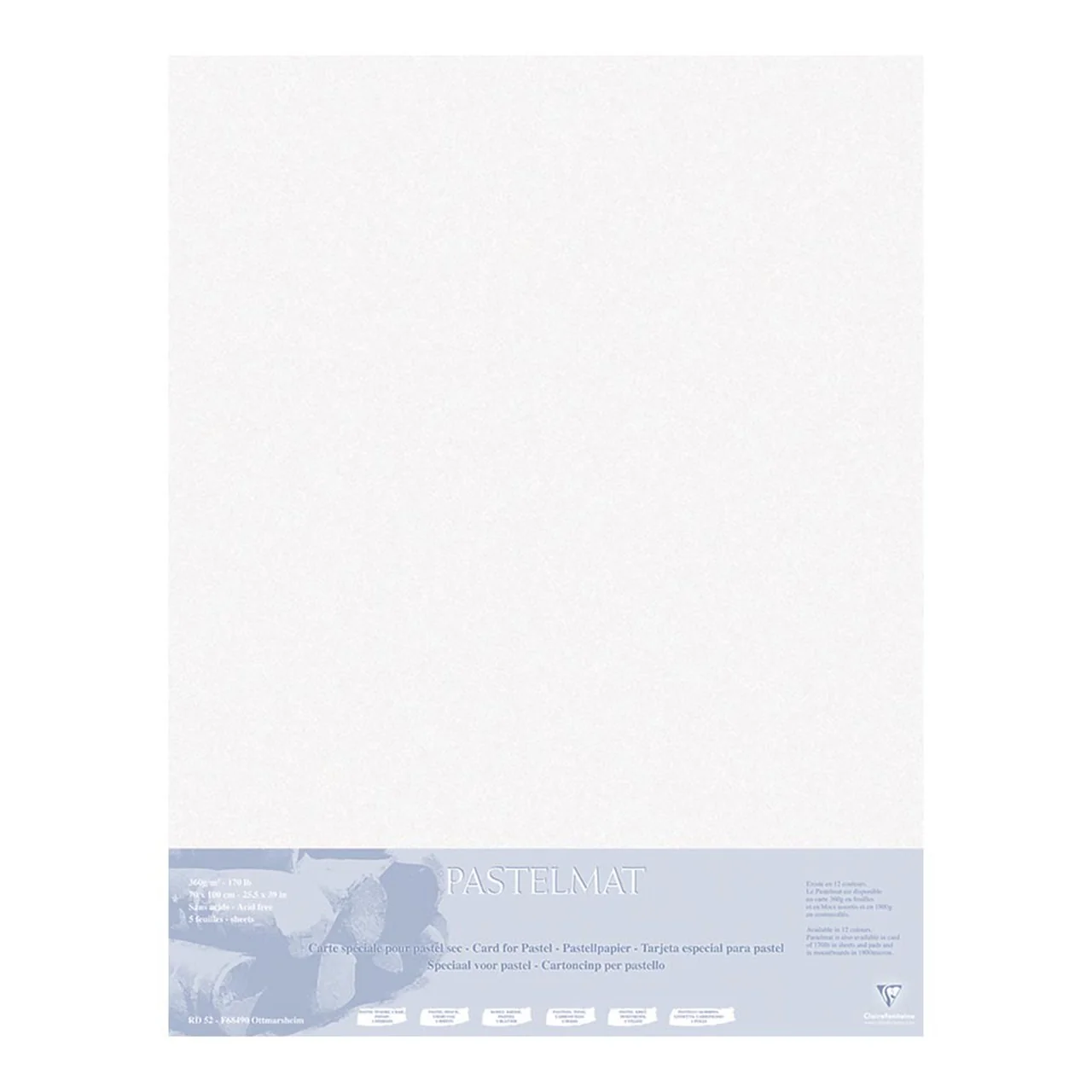 Clairefontaine Pastelmat Mount Board 70x100cm White - Pack Of 5 - Nail Gallerys