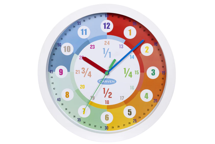Carven Educational 300mm 24hr Wall Clock - Nail Gallerys