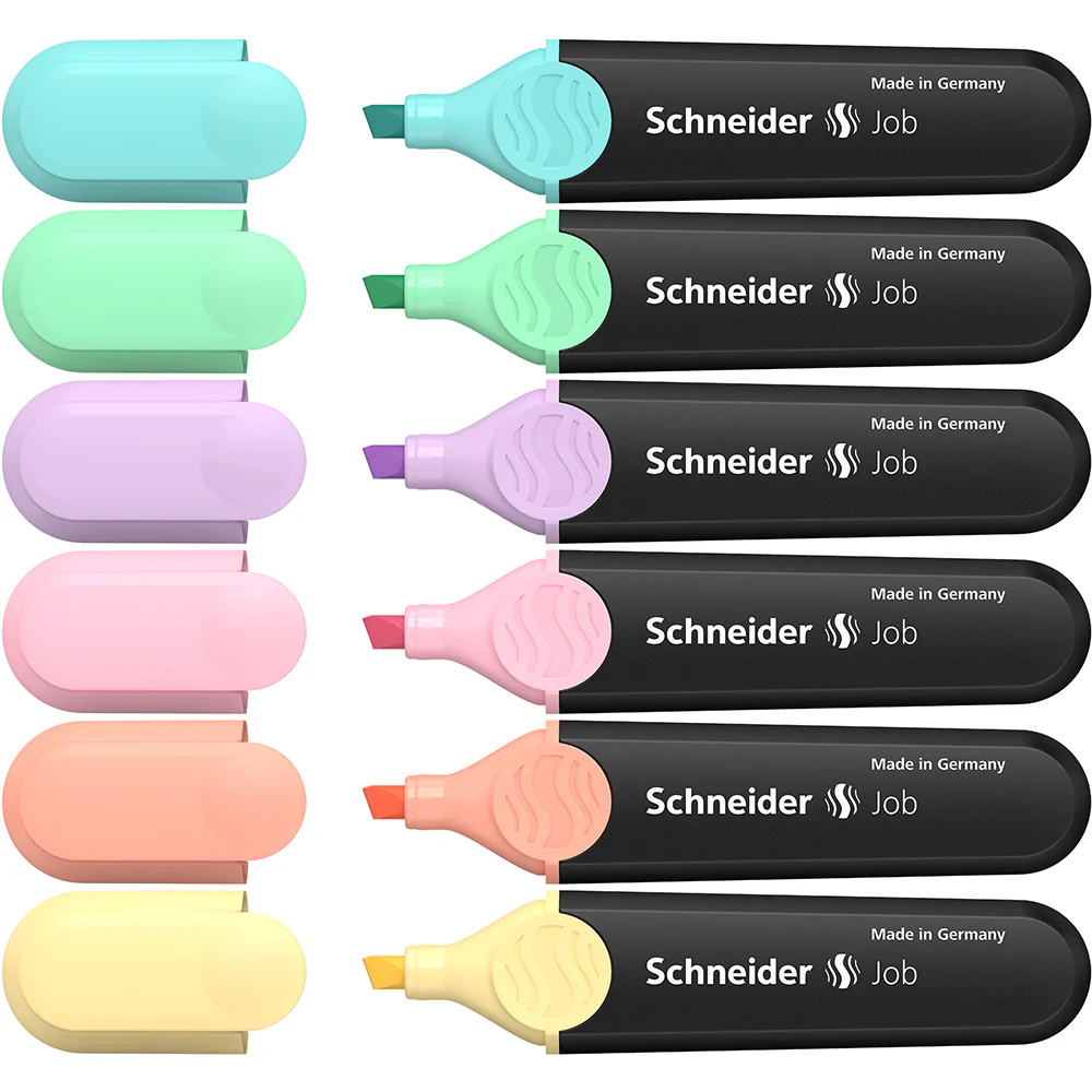 Schneider Job Pastel Assorted Highlighters Set of 6 - Nail Gallerys