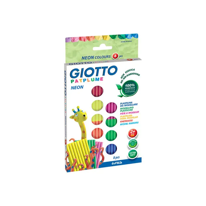 Giotto Patplume 33g Fluro Soft Modelling Plasticine Set of 8 - Nail Gallerys