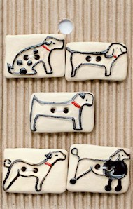 Incomparable Buttons - Square Dogs - Card of 5 - Nail Gallerys