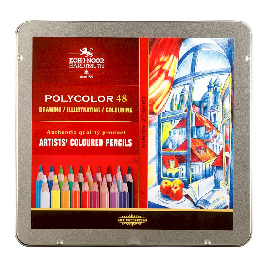 Koh-I-Noor Polycolor Colour Pencil Set of 48 - Nail Gallerys